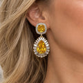 Vintage Style Gold-Tone Crystal Drop Earrings, Retro Statement Jewelry for Women
