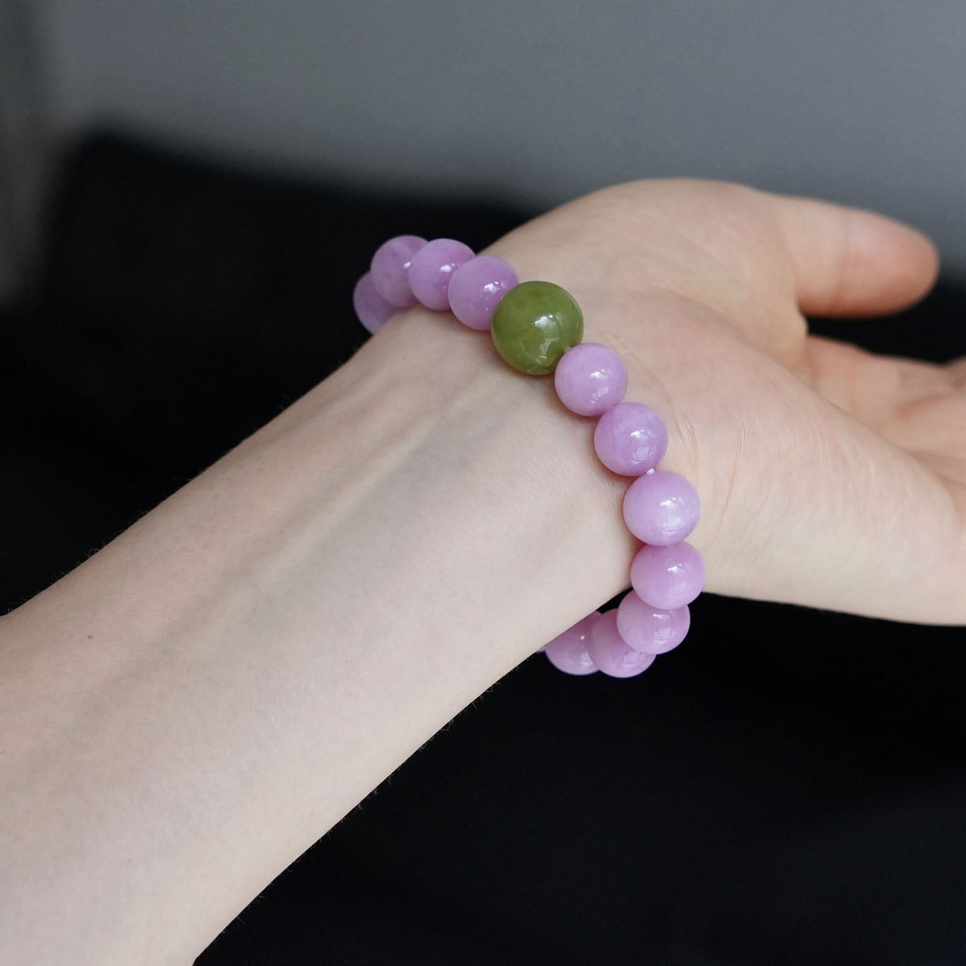 10mm Natural Kunzite Crystal Bracelet for Women Men | Beaded Gemstone Jewelry