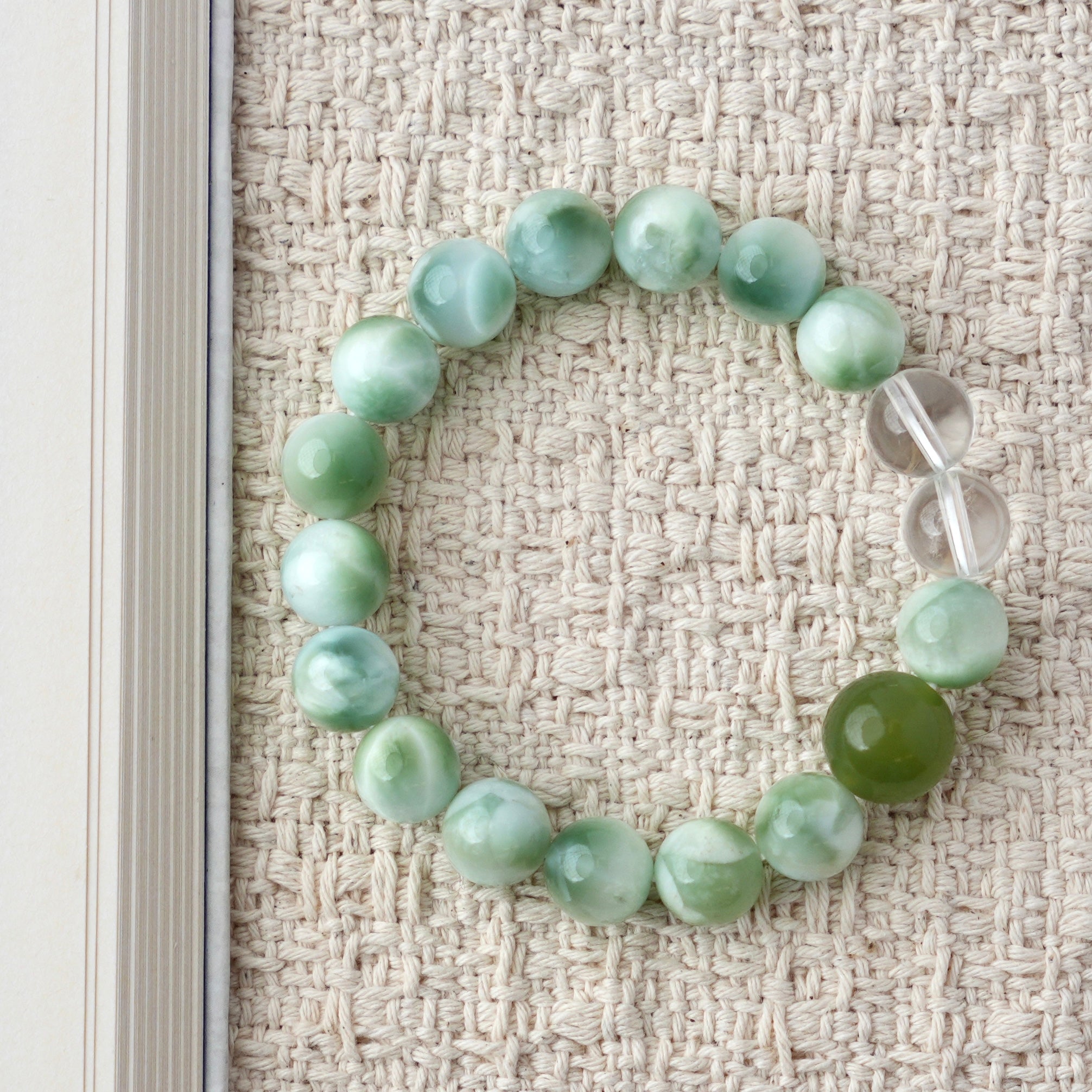 10mm Green Lace Jasper Bracelet