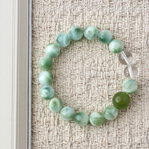 10mm Green Lace Jasper Bracelet