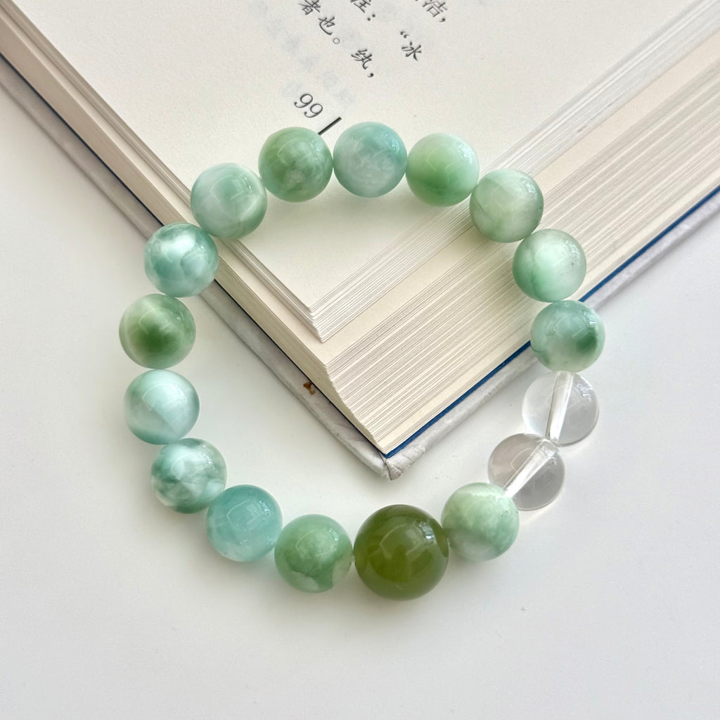 10mm Green Lace Jasper Bracelet