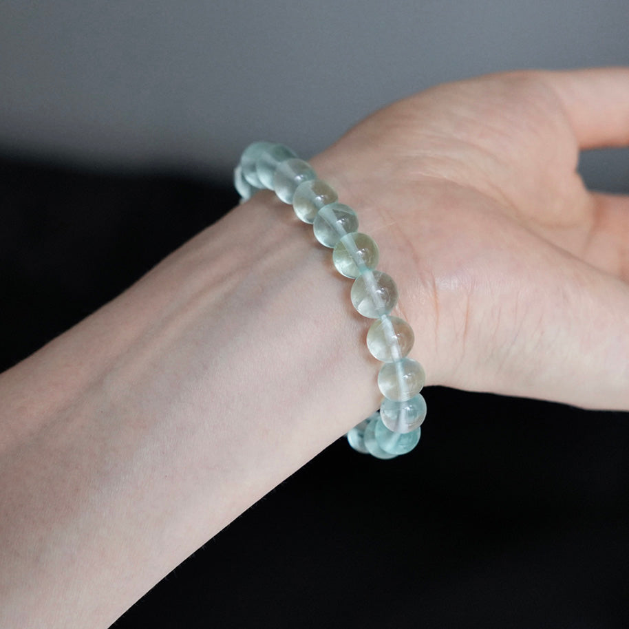 8mm Green Fluorite Crystal Bracelet