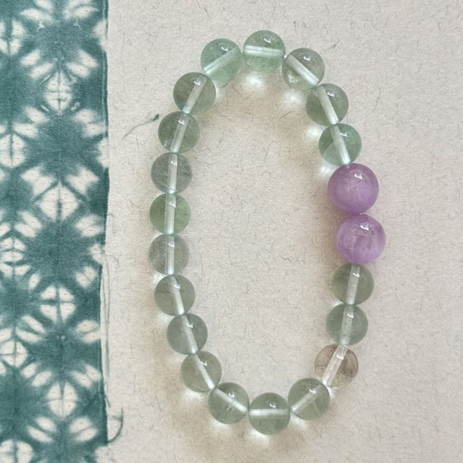 8mm Green Fluorite Crystal Bracelet