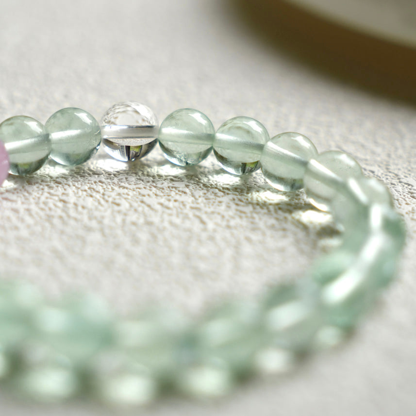 8mm Green Fluorite Crystal Bracelet