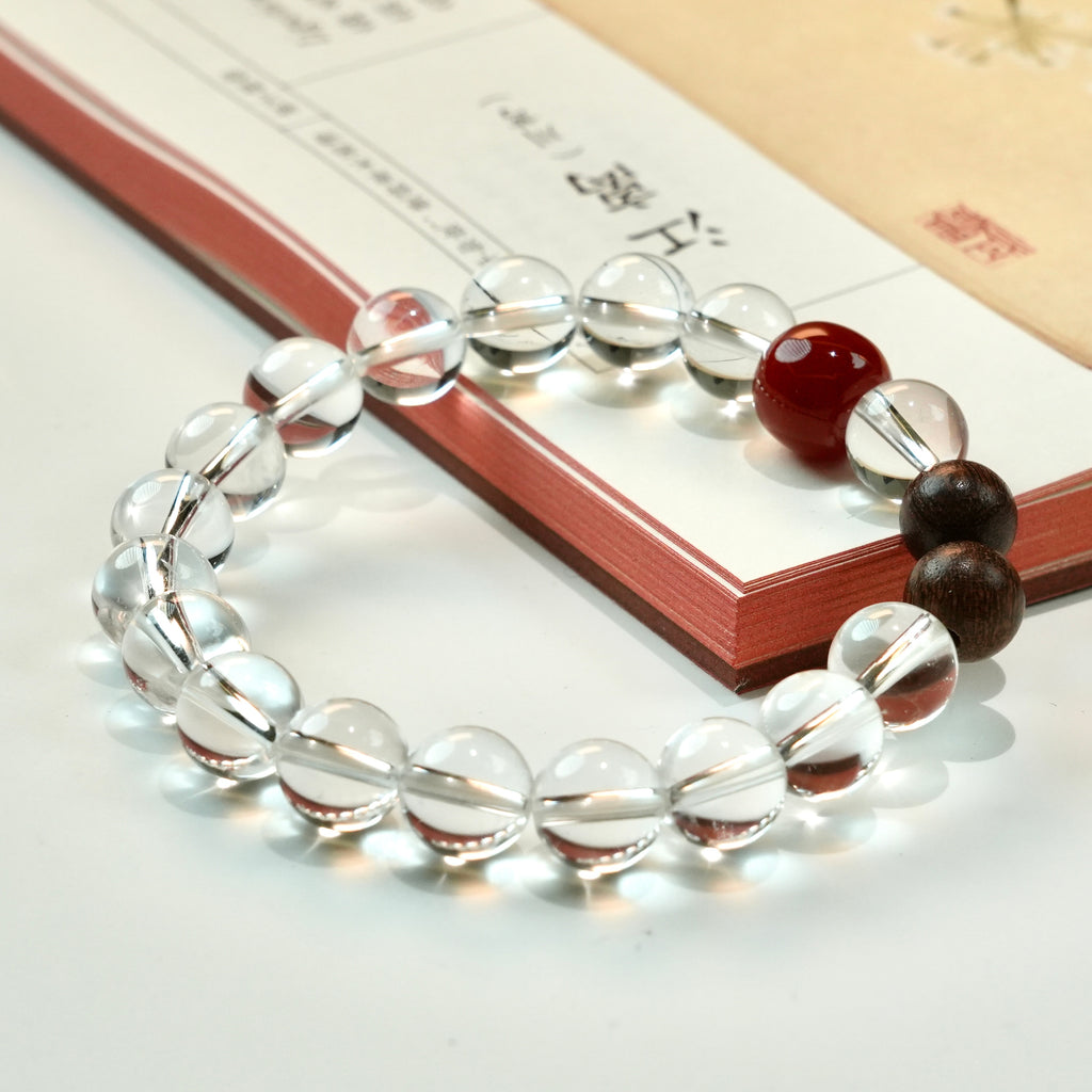 8mm clear quartz crystal bracelet