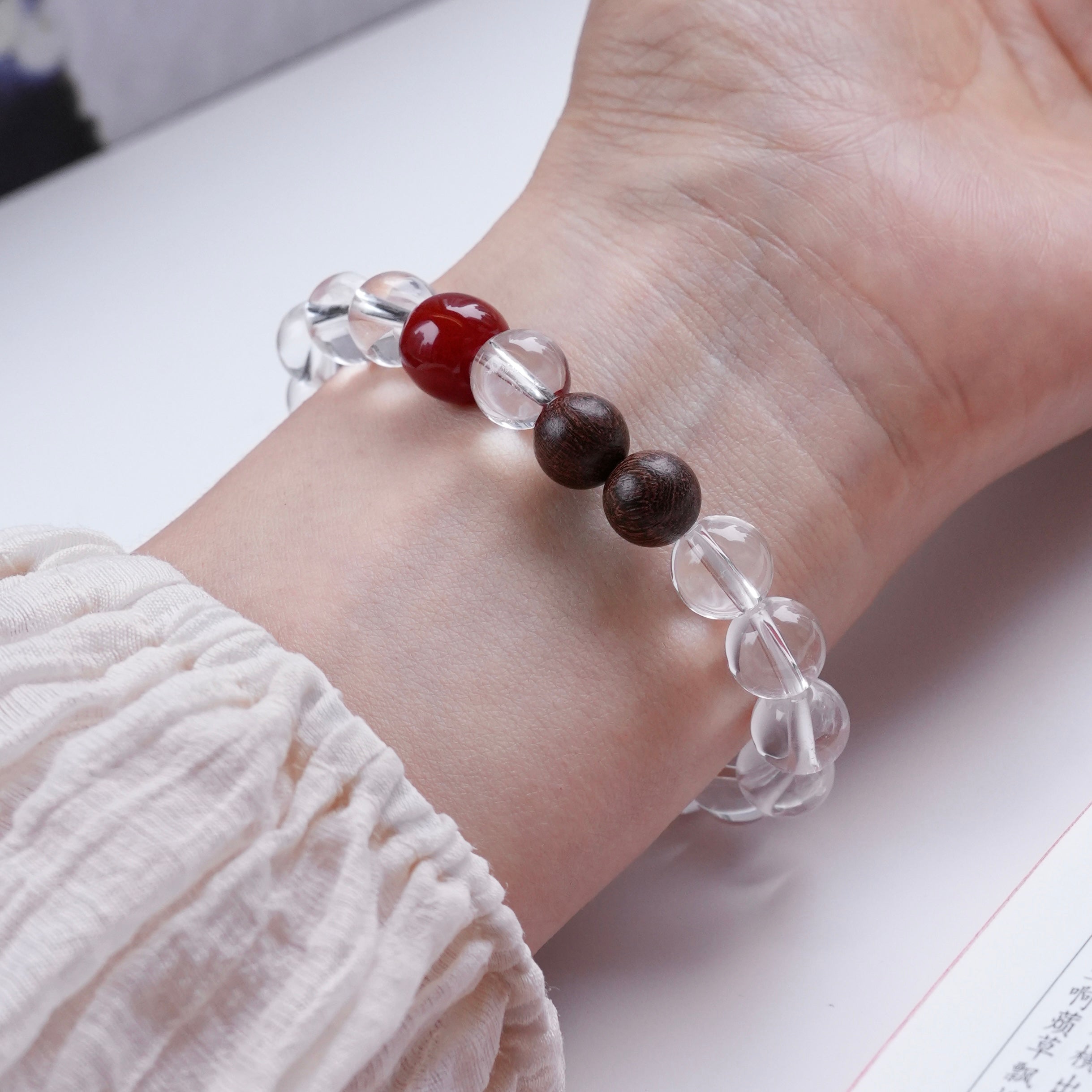 8mm clear quartz crystal bracelet