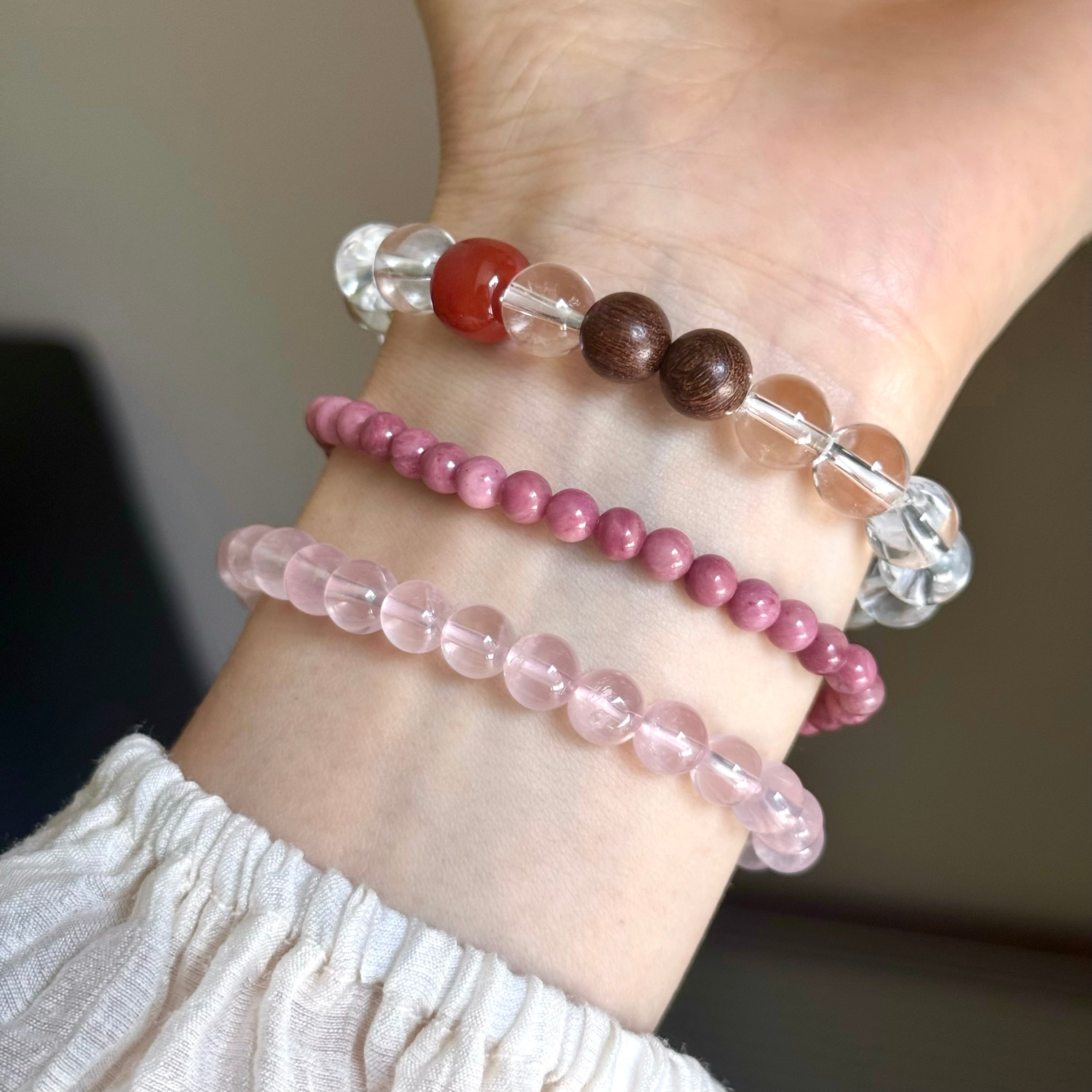 8mm clear quartz crystal bracelet