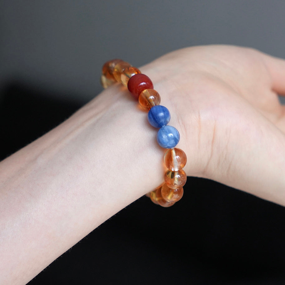 8mm Natural Citrine Crystal Bracelet for Women Men | Beaded Gemstone Jewelry