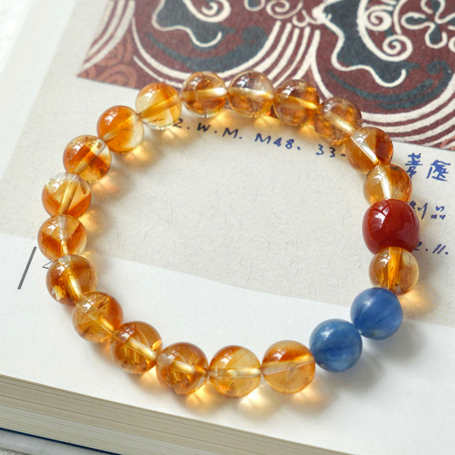 8mm Natural Citrine Crystal Bracelet for Women Men | Beaded Gemstone Jewelry