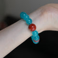 10mm Amazonite & Red Agate Bracelet