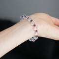8mm Clear Quartz Bracelet with Garnet Bracelet Beads