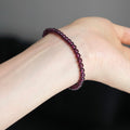 4mm Garnet Beaded Bracelet