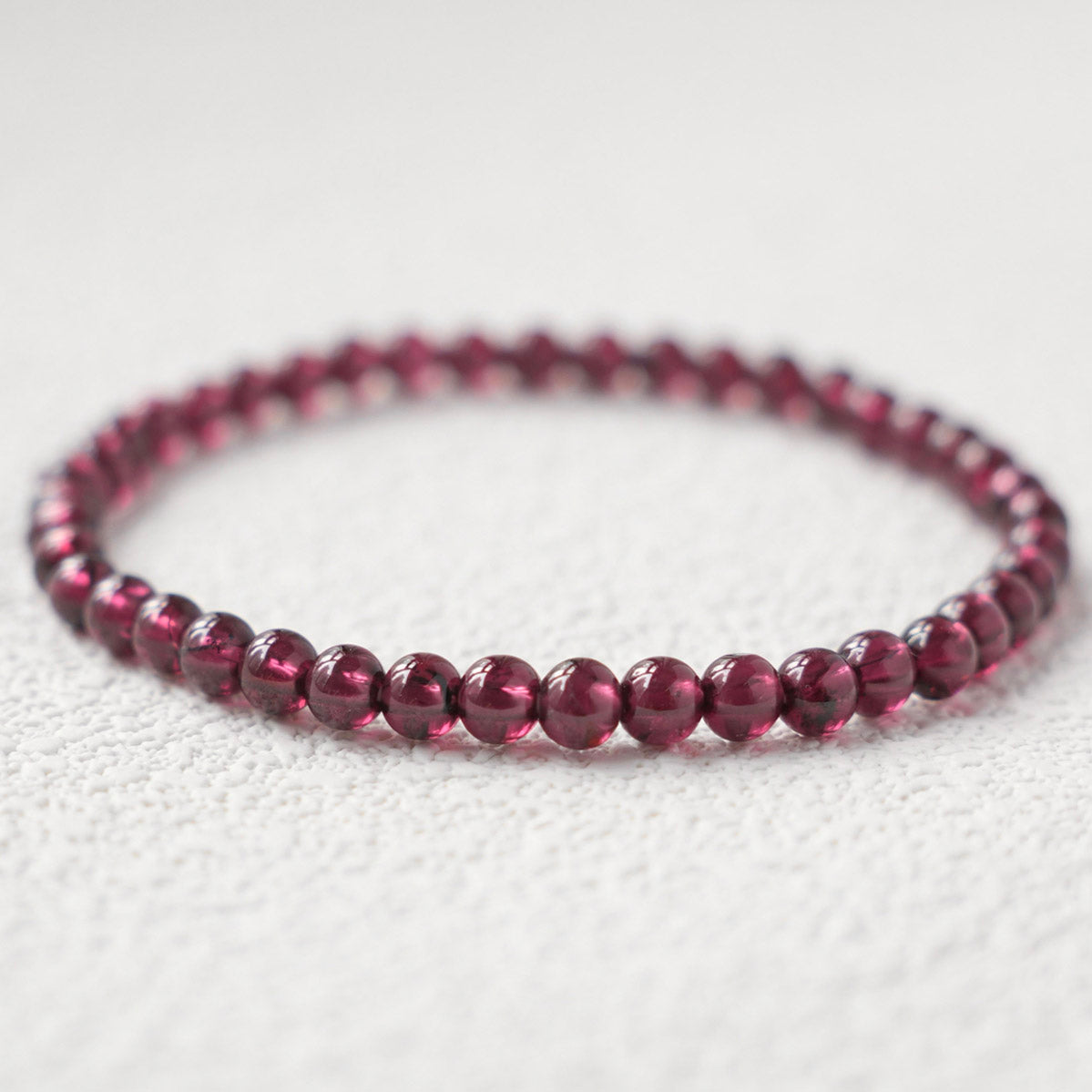4mm Garnet Beaded Bracelet