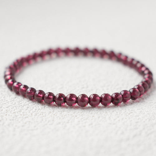 4mm Garnet Beaded Bracelet