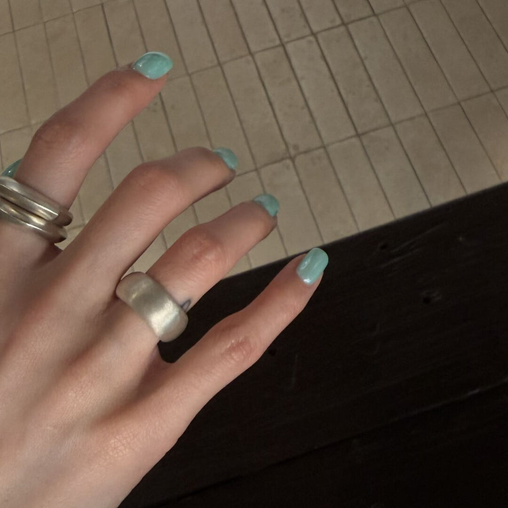 Matte Brushed 925 Sterling Silver Adjustable Open Cuff Statement Ring