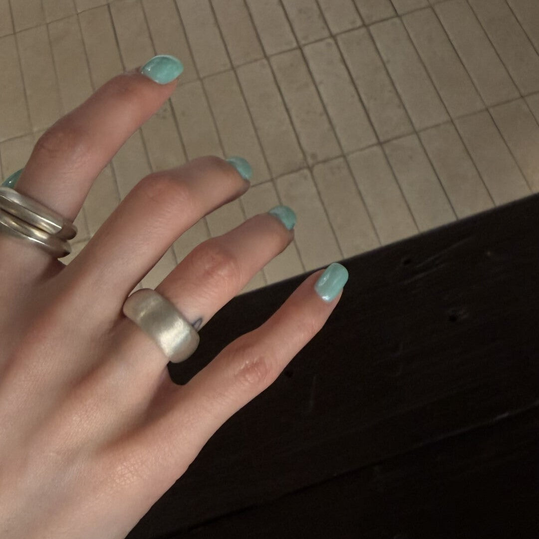 Matte Brushed 925 Sterling Silver Adjustable Open Cuff Statement Ring